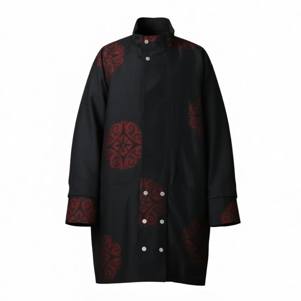 Black and red modern coat
