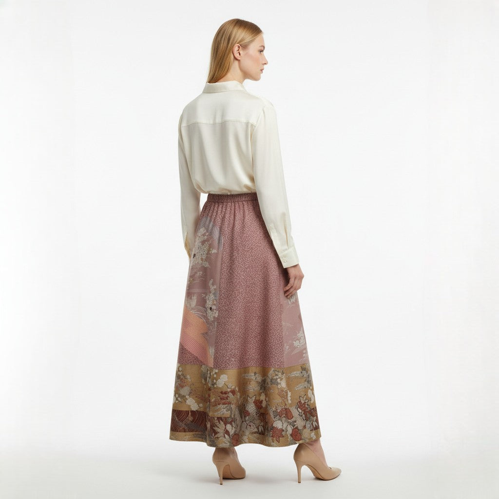 金唐織帯裾飾り訪問着スカート