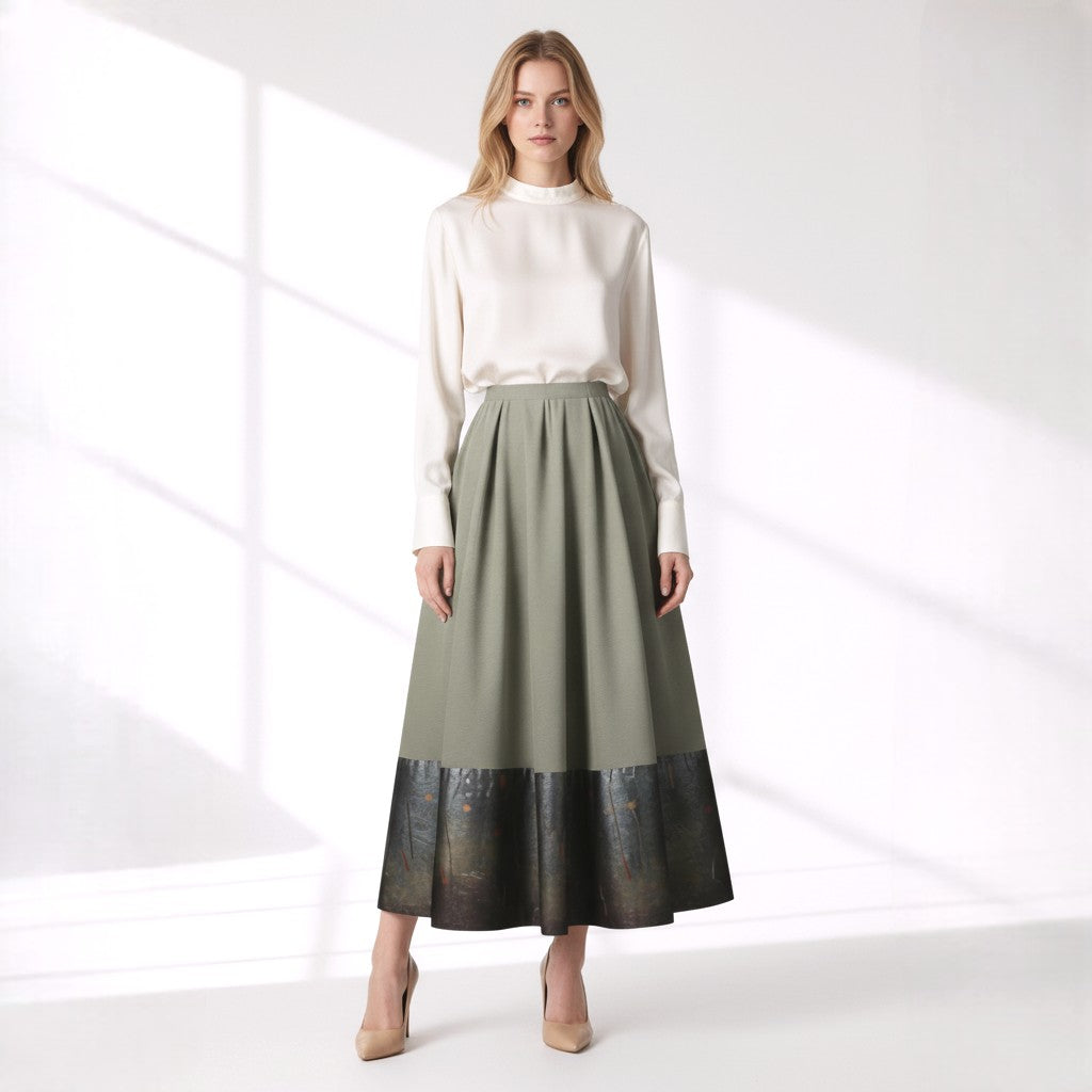 和の華やかさ引箔幾何学帯のスカート