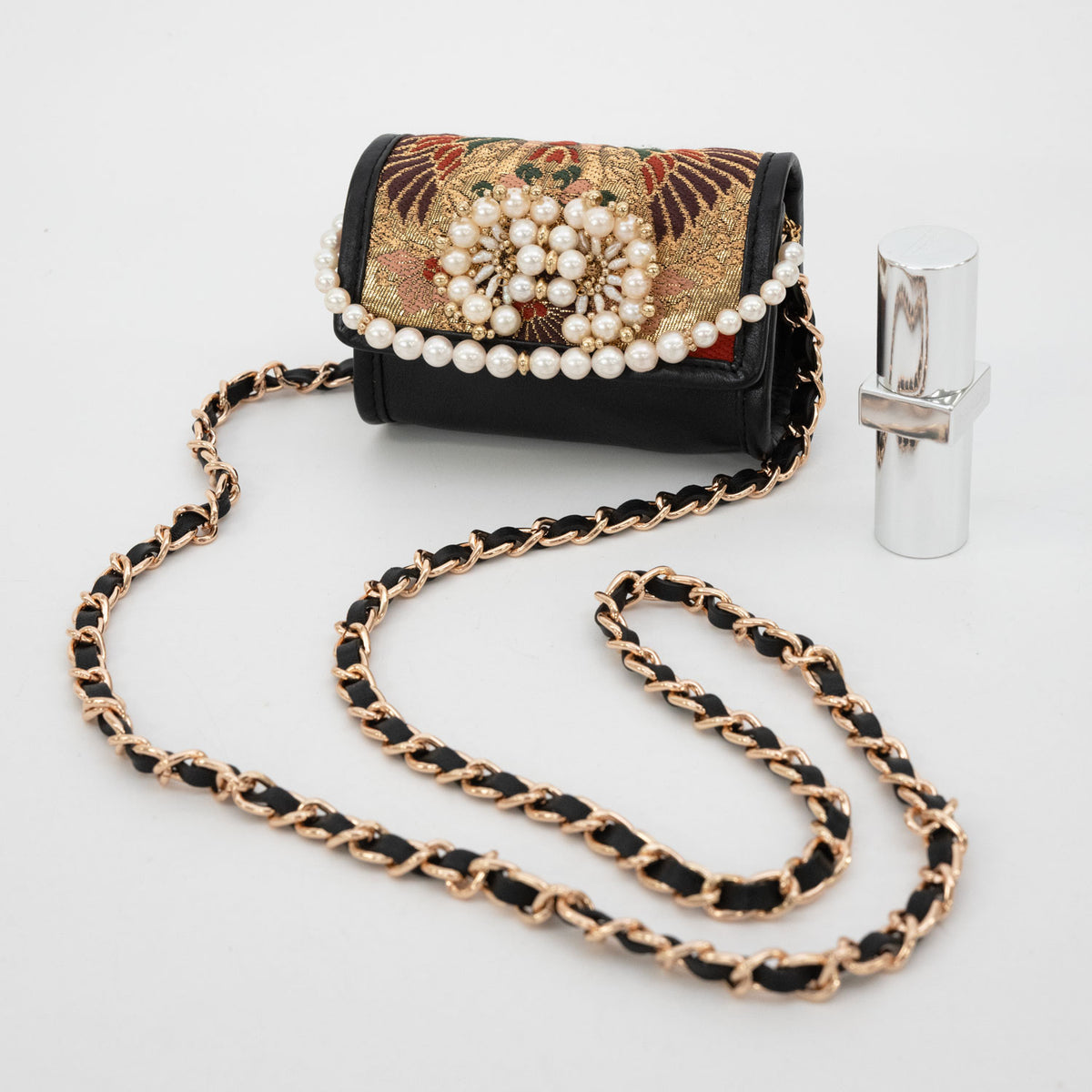 "Phoenix Flower Crest" Vintage Obi Micro Bag