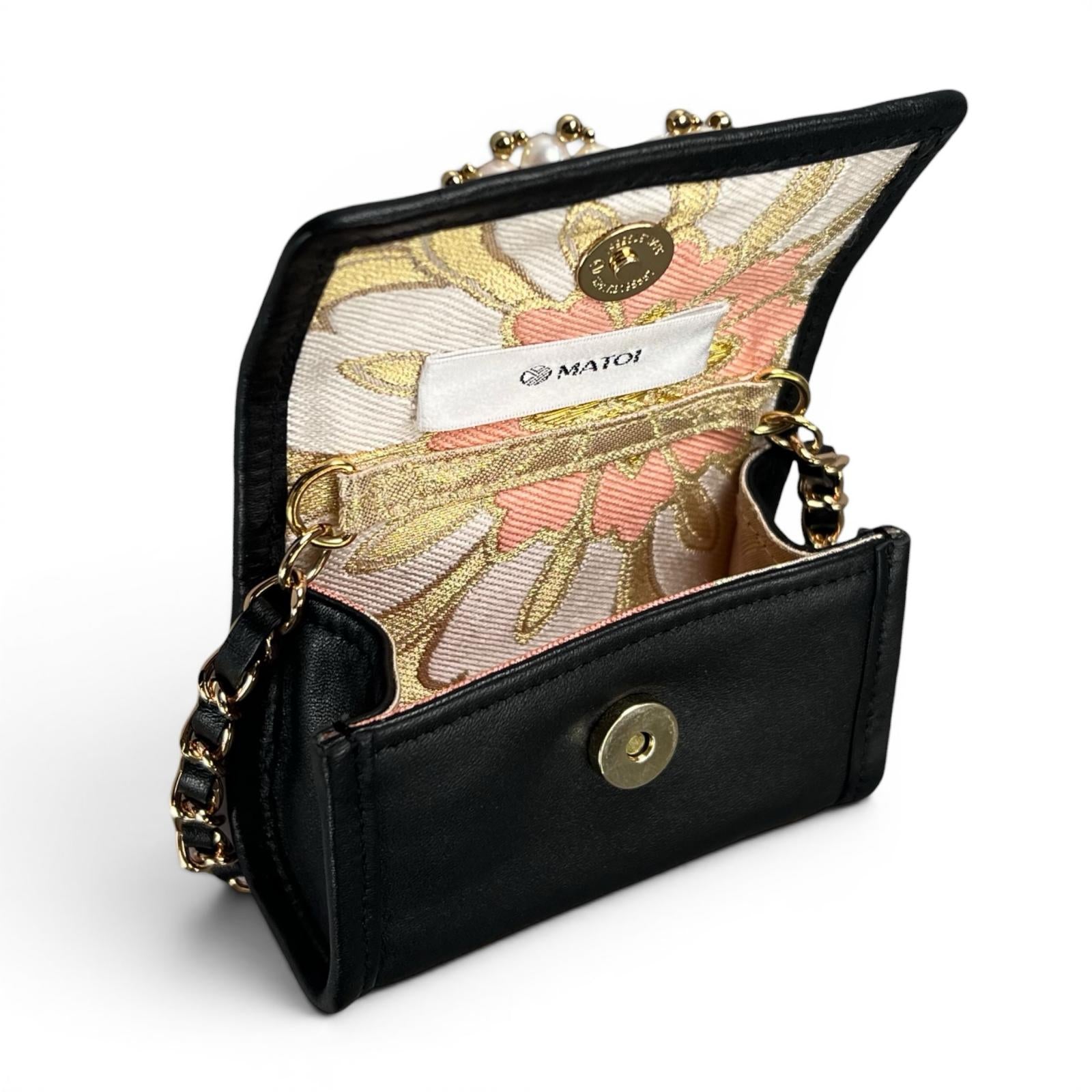 Jewel Micro Bag with 24K Pure Gold Leaf Obi and Akoya Pearls