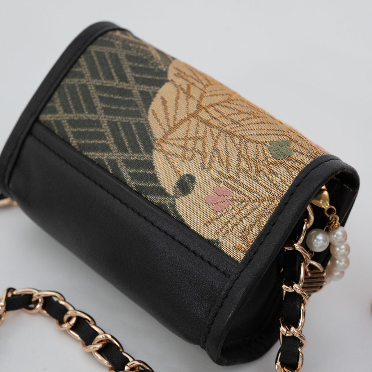 "Yukiwa Wakamatsu" Obi and Pearl Micro Bag