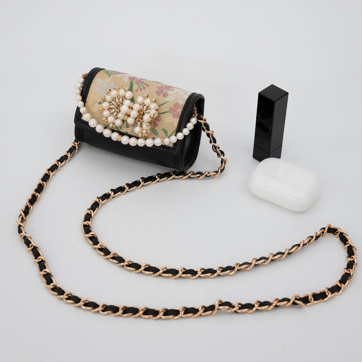 "Butterfly Dance Cherry Blossoms" Obi and Pearl Micro Bag