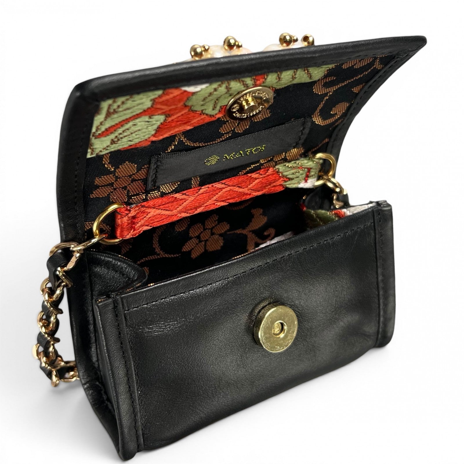 "Marumon Fuji Botan" Obi and Pearl Micro Bag
