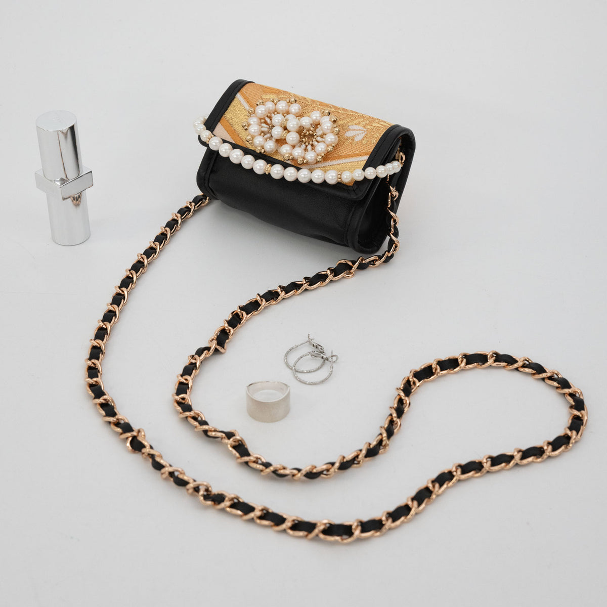 "Kikko Sagarifuji" Obi and Pearl Micro Bag