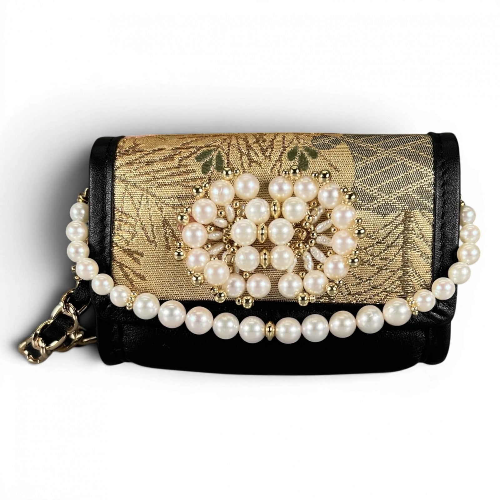 "Yukiwa Wakamatsu" Obi and Pearl Micro Bag