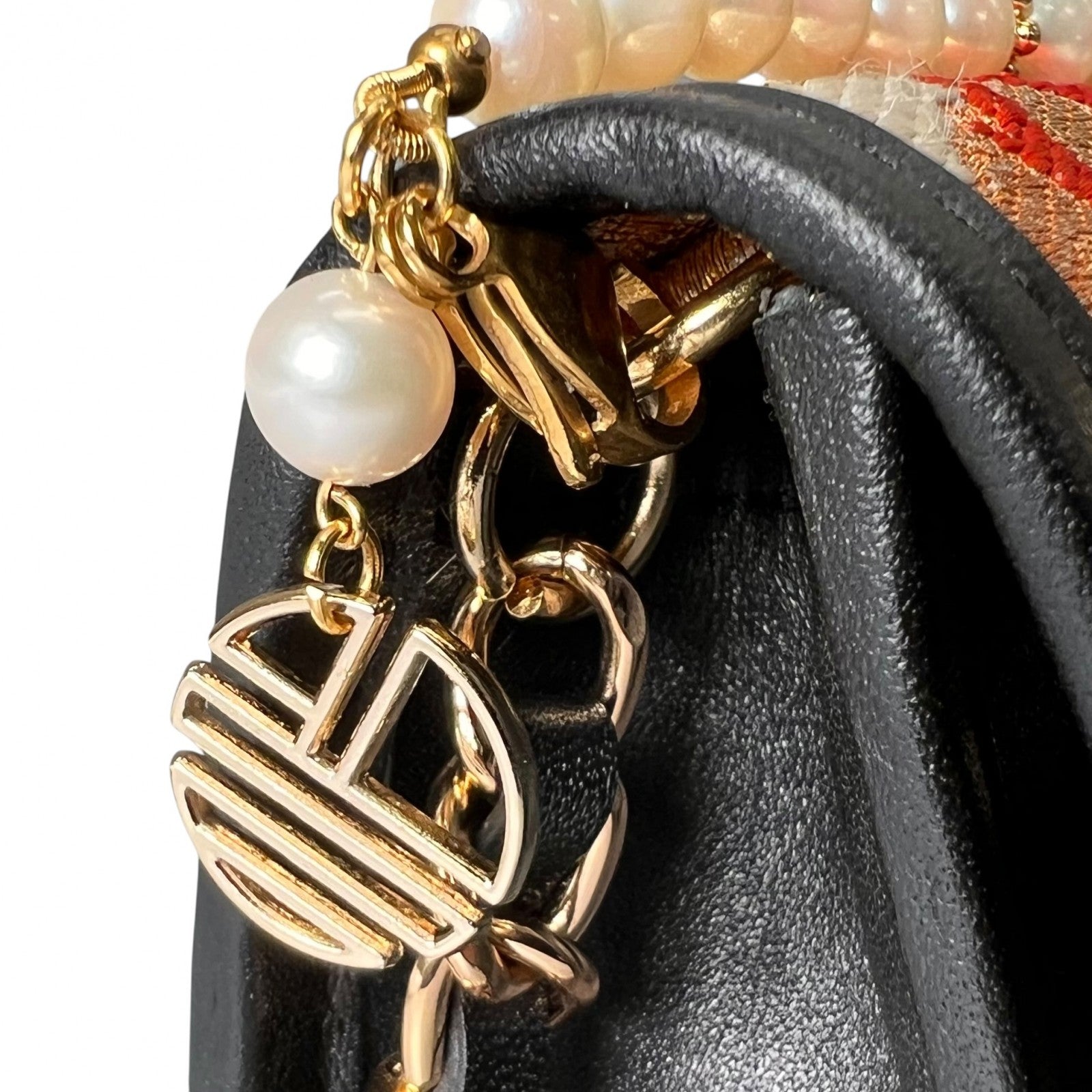 "Kikubun Kikkou" obi and akoya pearl micro bag