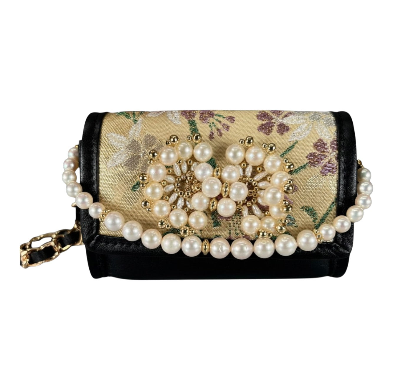 「蝶舞う桜」帯と真珠のMicro bag