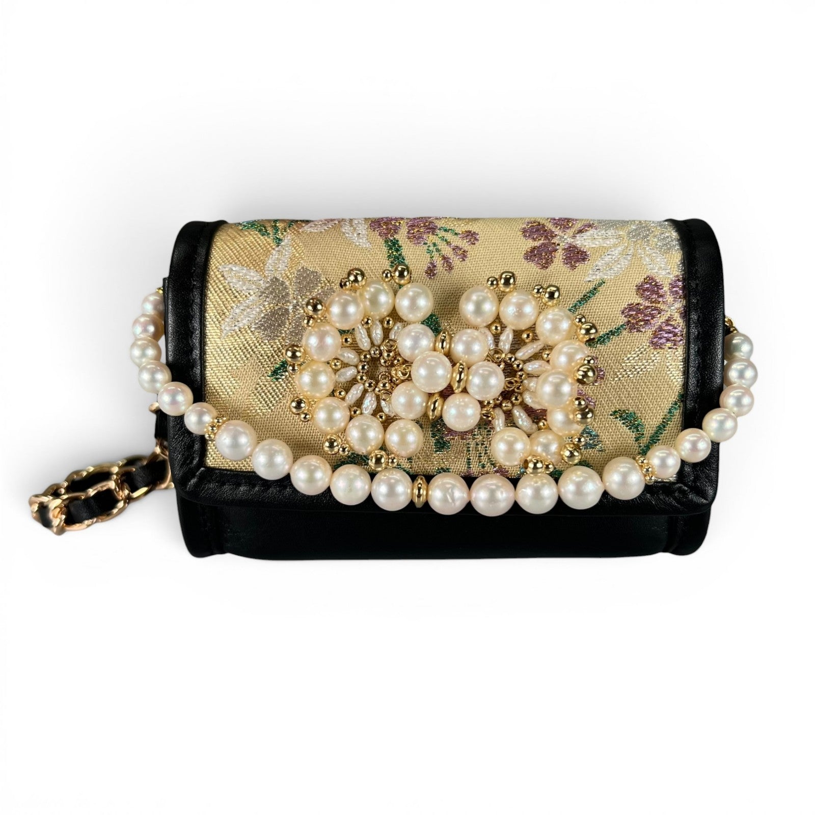 "Butterfly Dance Cherry Blossoms" Obi and Pearl Micro Bag
