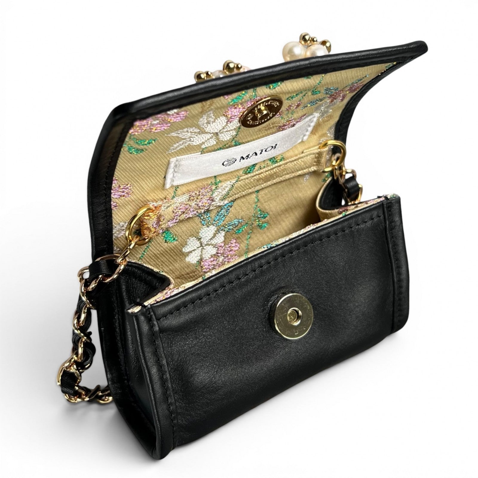 「蝶舞う桜」帯と真珠のMicro bag