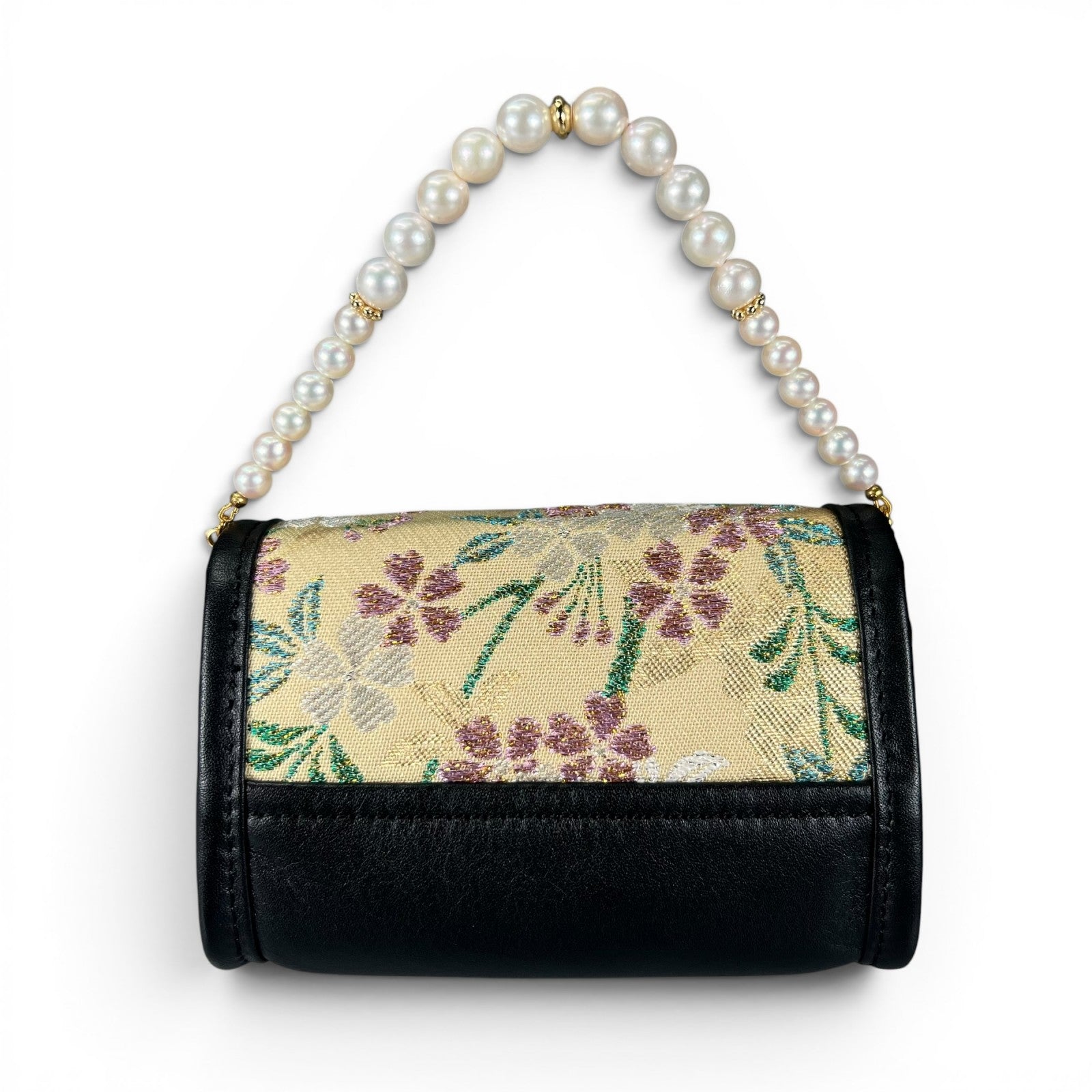 「蝶舞う桜」帯と真珠のMicro bag