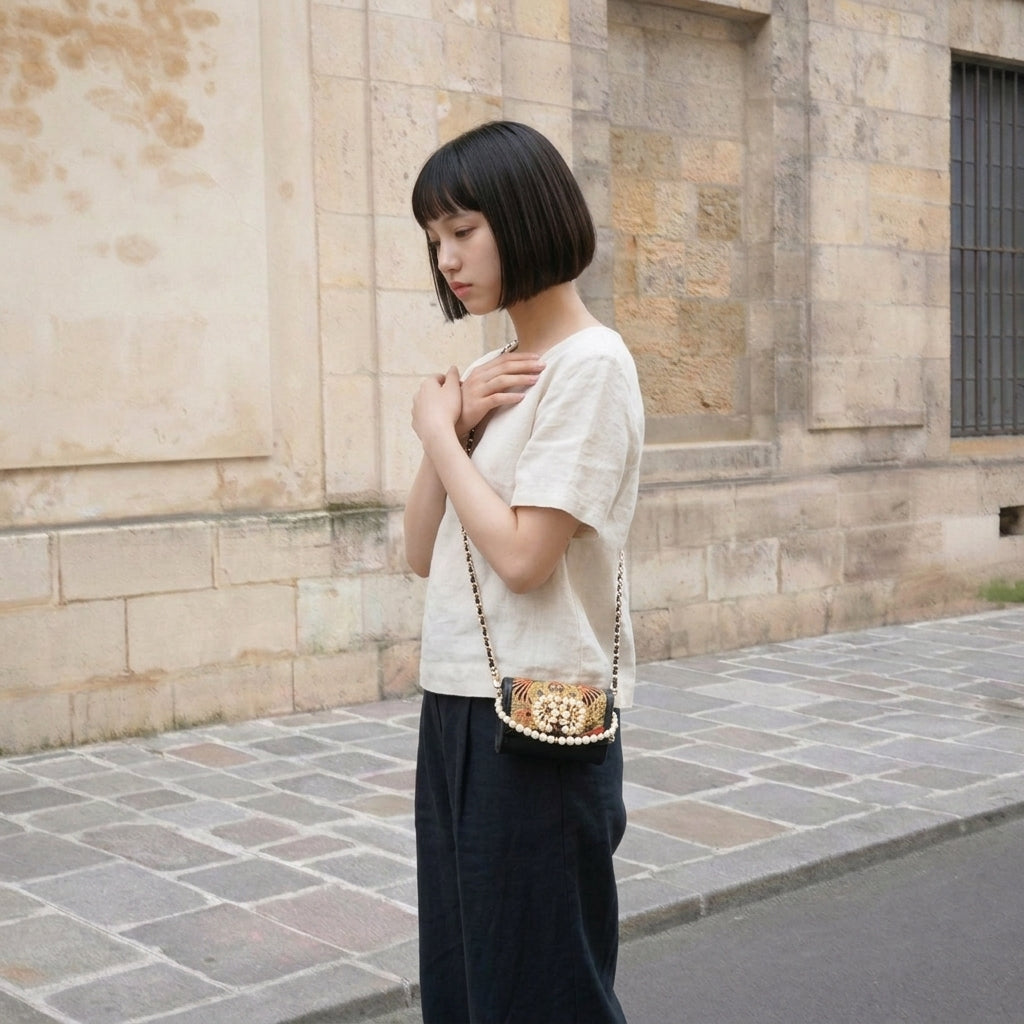 「鳳凰華紋」ヴィンテージ帯のMicro bag