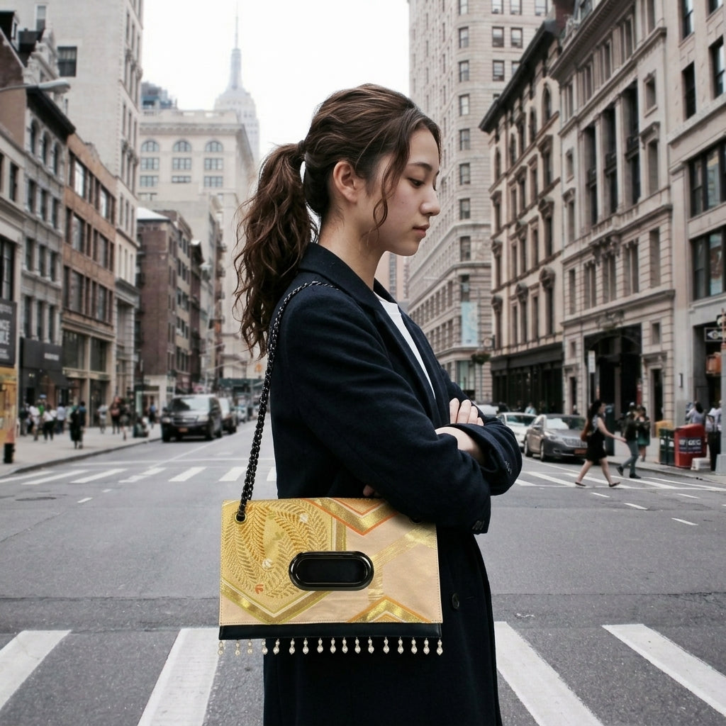 Kikko Fuji Mon Vintage Obi Clutch Bag