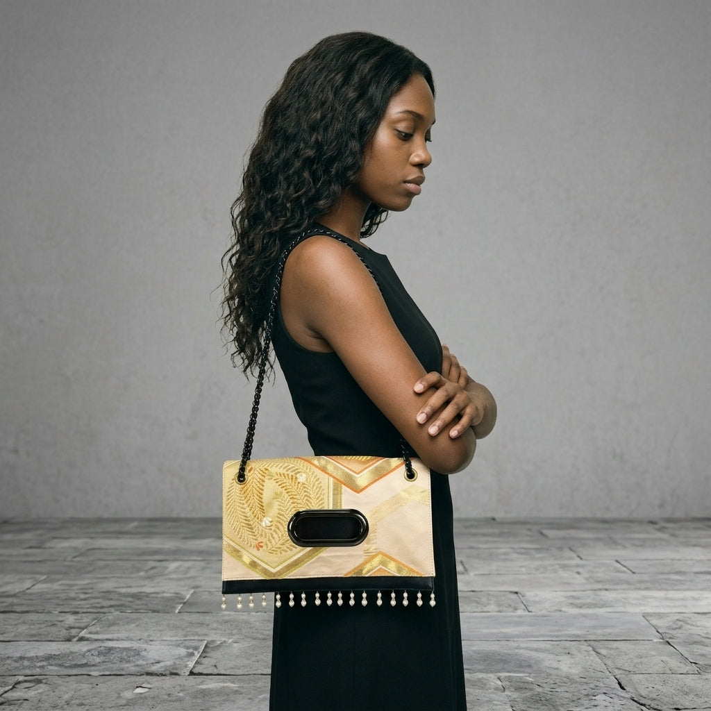 Kikko Fuji Mon Vintage Obi Clutch Bag